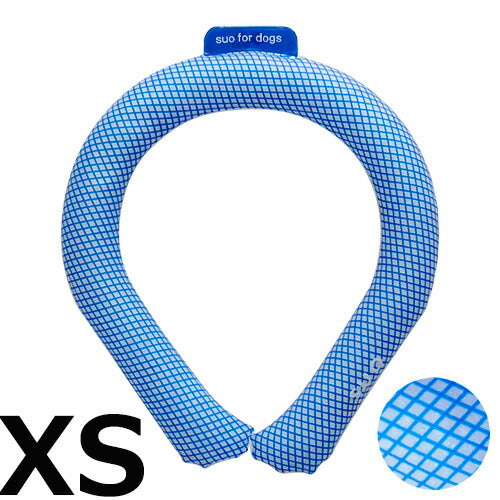 SUO for dogs 28°ICE SUOリング ボタンなし XS ブルー 熱中症対策グッズ 暑さ対策 ひんやり 首 冷感 犬 大人 子供