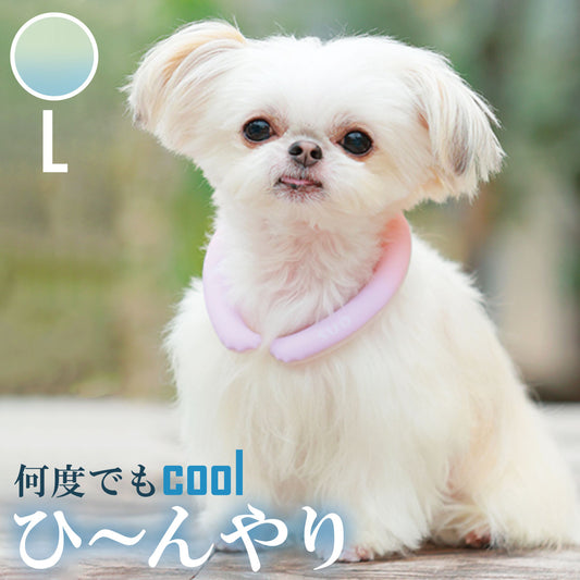 28°ICE 2023SUOリング ボタンなし グラデーション L ピスタチオグリーン クールリング 犬 熱中症対策 猫 ペット 暑さ対策 人兼用 スオ
