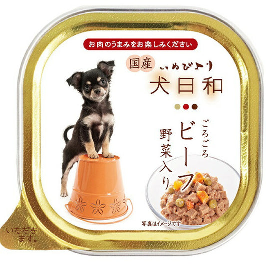 わんわん 犬日和 ごろごろビーフ 野菜入り 100g