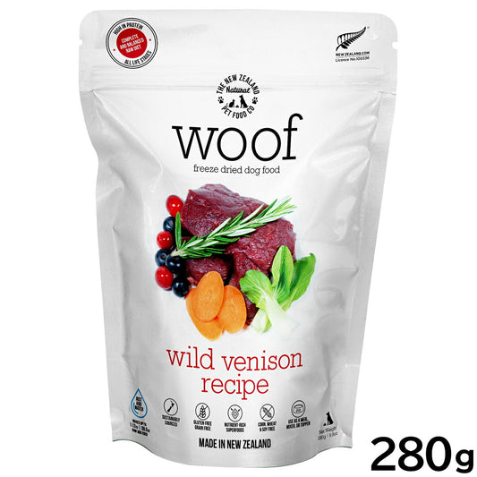 WOOF(ワフ) フリーズドライ ドッグフード ワイルドベニソン 280g【送料無料】 犬 ごはん 無添加