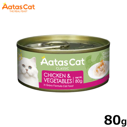 アタス Aatas キャットフード クリーミーチキン チキン&ベジタブル 80g