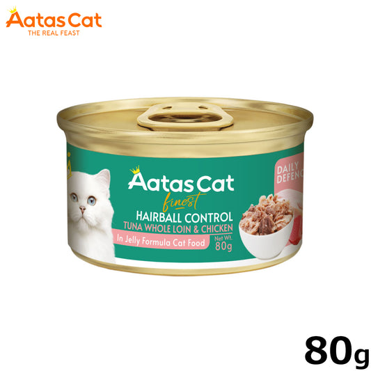 アタス Aatas キャットフード デイリーディフェンス ツナ＆チキン ヘアボール 80g