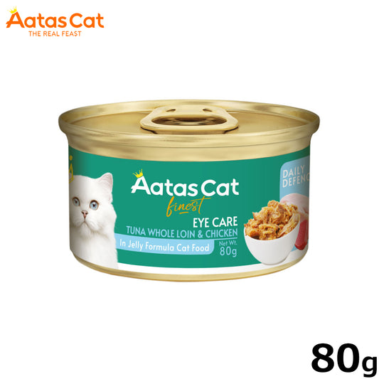 アタス Aatas キャットフード デイリーディフェンス ツナ&チキン アイケア 80g