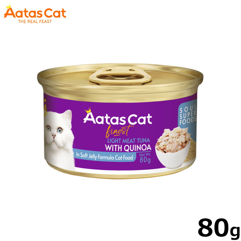 アタス Aatas キャットフード ソウルスーパーフード ライトミートツナwithキヌア 80g