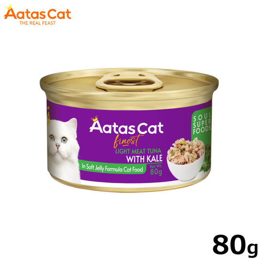 アタス Aatas キャットフード ソウルスーパーフード ライトツナwithケール 80g