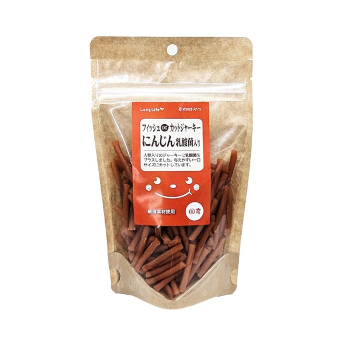 エースプロダクツ Long Life 犬用おやつ フィッシュDEカットジャーキー にんじん 130g 国産 無添加