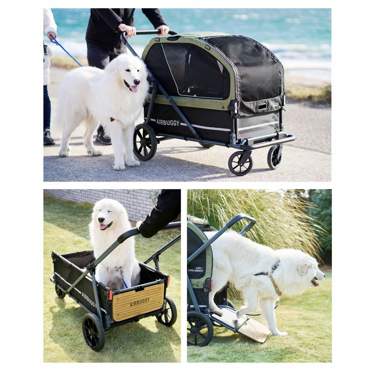 エアバギー フォー ペット AIRBUGGY FOR PET ペットカート キューブ エアクルーザー（AIR CRUISER） セット（ベース＋ルーフ） 大型犬・超大型犬用 シードベージュ