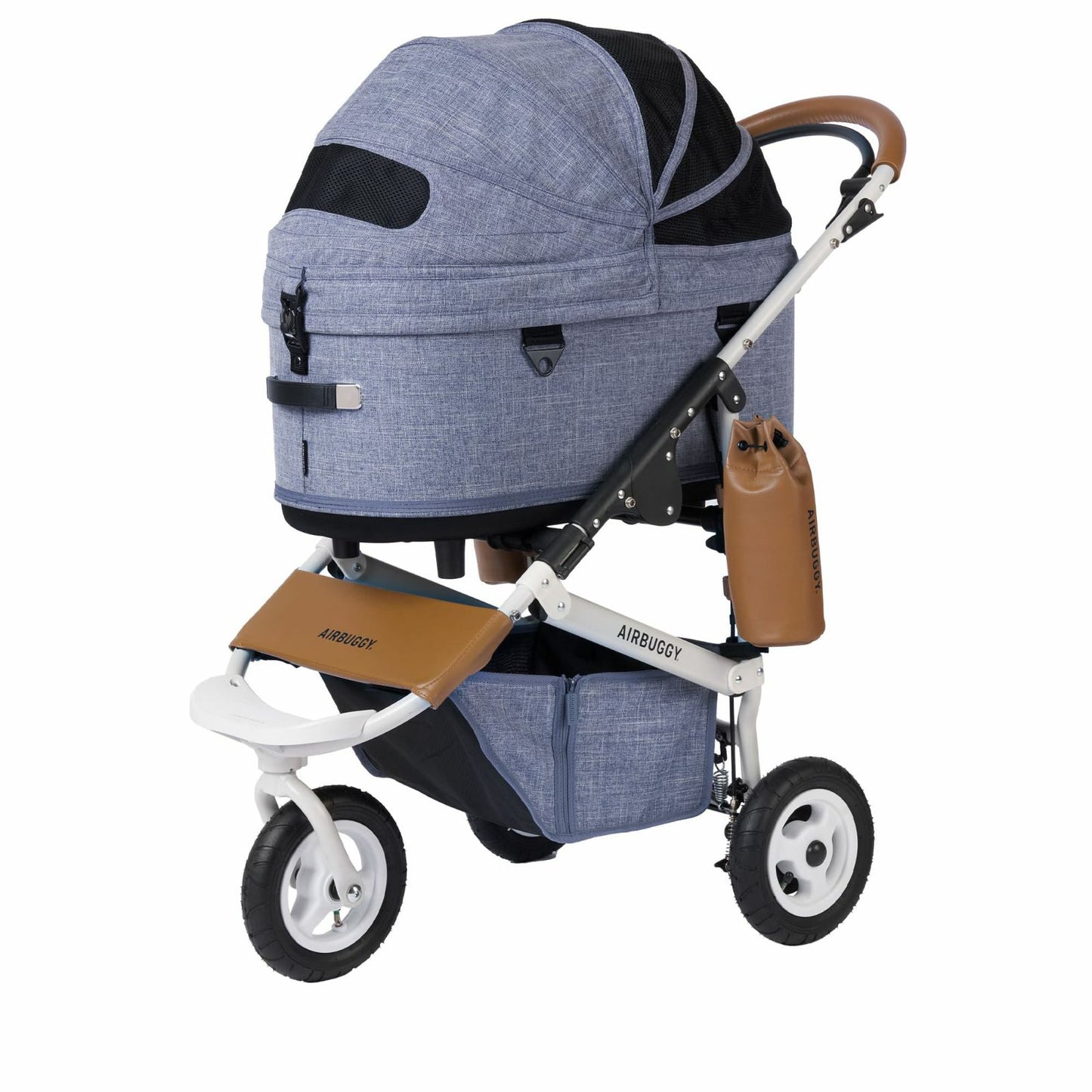 エアバギー ドーム3 ラージ エアバギー犬 ブレーキ メランジデニム【送料無料】AIRBUGGY ペットカート 犬 猫 多頭 折りたたみ