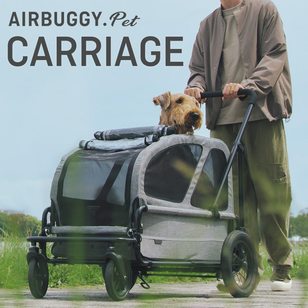エアバギー フォー ペット AIRBUGGY FOR PET ペットカート キューブ キャリッジ（CARRIAGE）セット（台車＋ルーフ） モスグリーン
