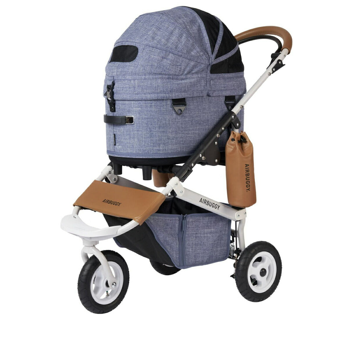 エアバギー ドーム3 ブレーキ レギュラー L / エアバギー 犬 猫 AirBuggy for PET DOME3 ペットカート メランジデニム お散歩 おでかけ 通院 旅行 中型犬 多様飼い