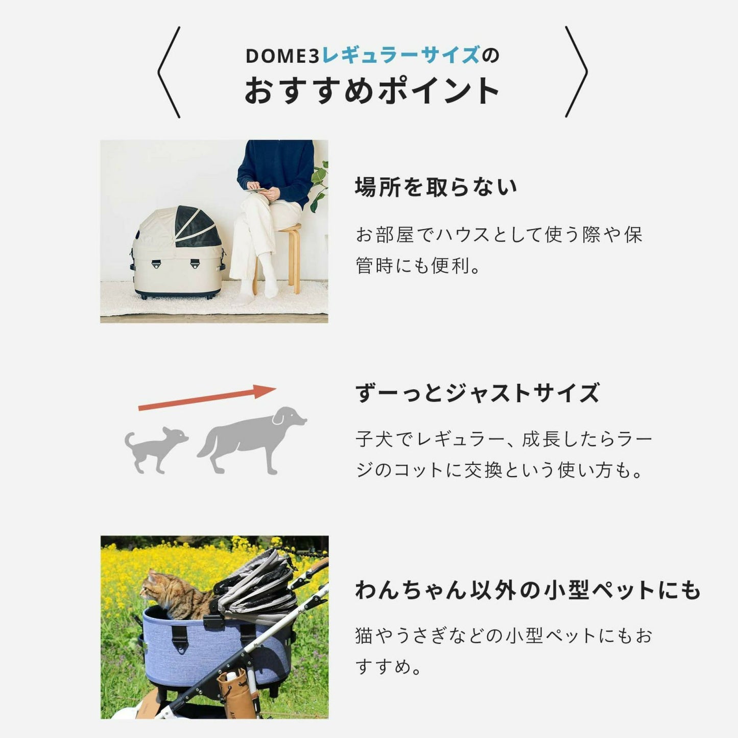 エアバギー フォー ペット AIRBUGGY FOR PET ペットカート ドーム3 セット レギュラー バイオレットストーン