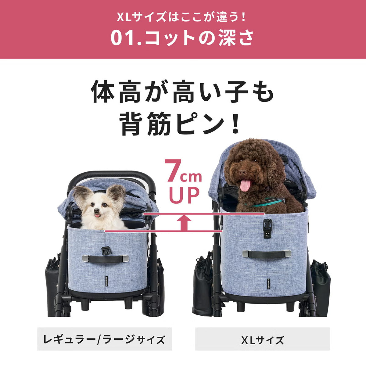 エアバギー フォー ペット ドーム3 コット単体 AIRBUGGY FOR PET DOME3 COT XL メランジデニム