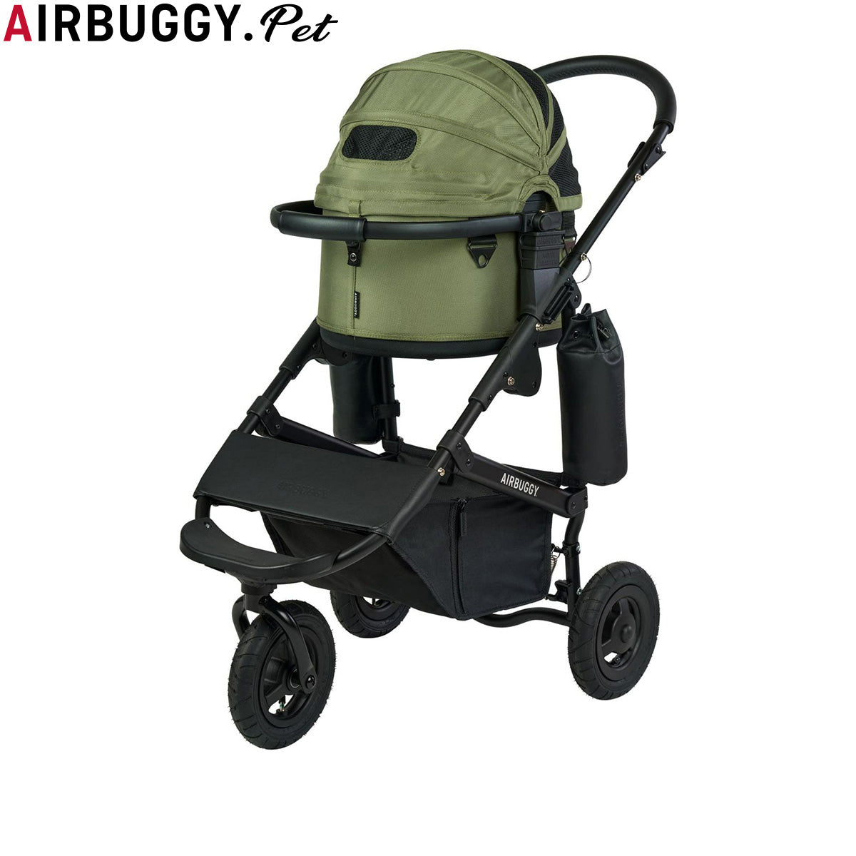 エアバギー フォー ペット AIRBUGGY FOR PET ペットカート ドーム3 セット ブラックフレーム スモール モスグリーン