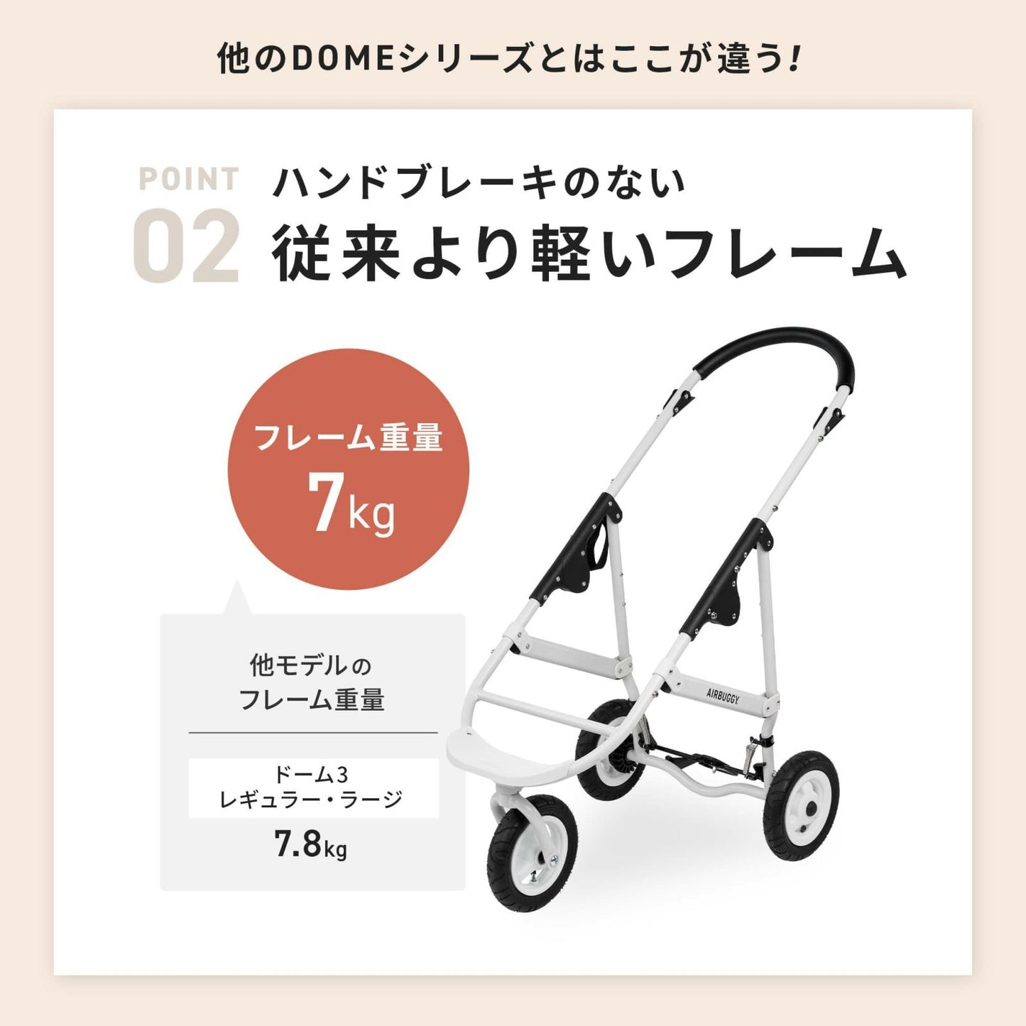 エアバギー フォー ペット AIRBUGGY FOR PET ペットカート ドーム3 セット ブラックフレーム スモール シードベージュ