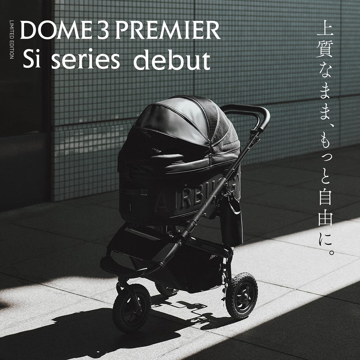 エアバギー フォー ペット ドーム3 プレミア Siシリーズ AIRBUGGY FOR PET DOME3 PREMIER Si SET ラージ ブラック