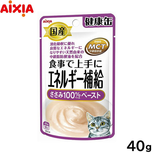 アイシア キャットフード 国産 健康缶パウチ エネルギー補給 ささみペースト 40g 猫缶
