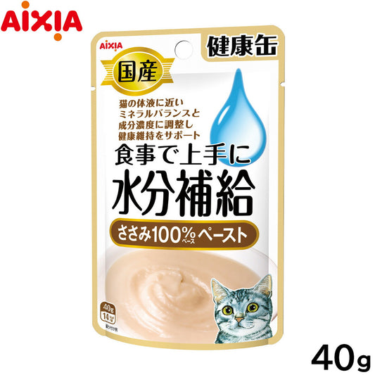 アイシア キャットフード 国産 健康缶パウチ 水分補給 ささみペースト 40g 猫缶