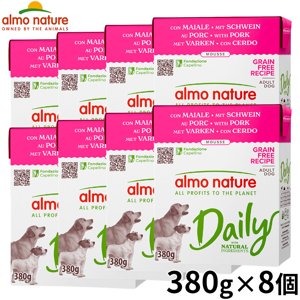 almo natuer アルモネイチャー デイリーメニュー ドッグフード ポークのムース 380g×8個