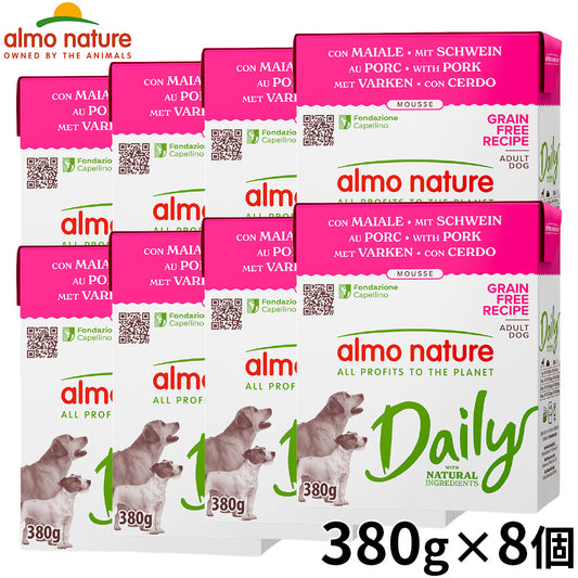 almo natuer アルモネイチャー デイリーメニュー ドッグフード ポークのムース 380g×8個