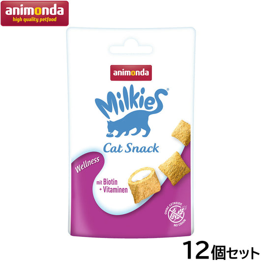 アニモンダ キャットフード ミルキース クランキービッツ ウェルネス ビオチン&ビタミン 皮膚・被毛ケア 成猫用 30g×12個【送料無料】猫 無添加