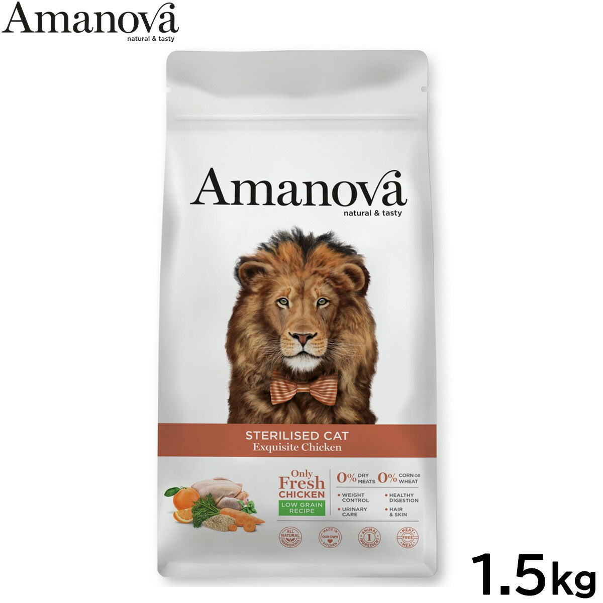 アマノバ Amanova キャットフード ステアライズド キャット エクスクイジット チキン ドライフード 避妊・去勢猫用 小粒 1.5kg