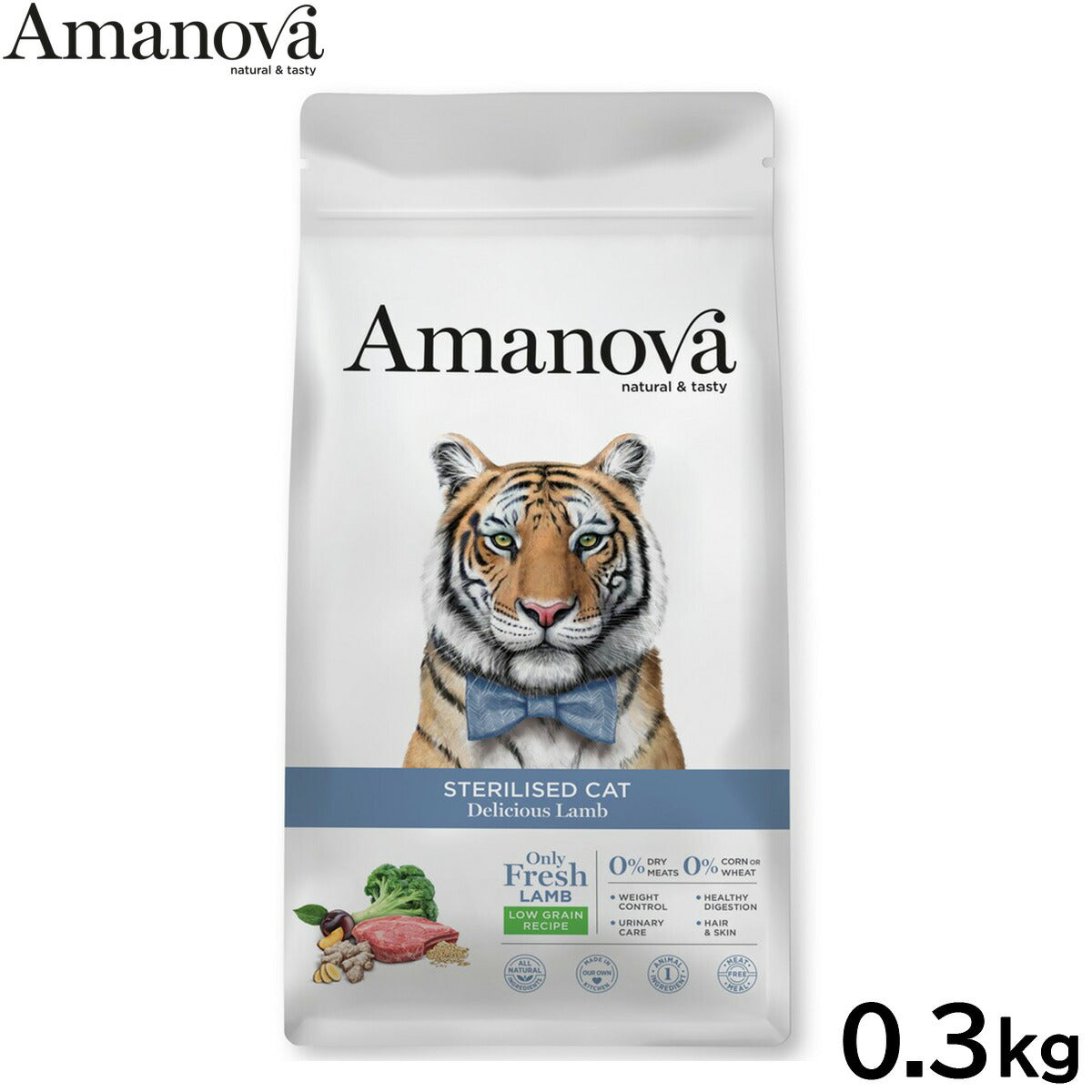 アマノバ Amanova キャットフード ステアライズド キャット デリシャス ラム ドライフード 避妊・去勢猫用 小粒 0.3kg
