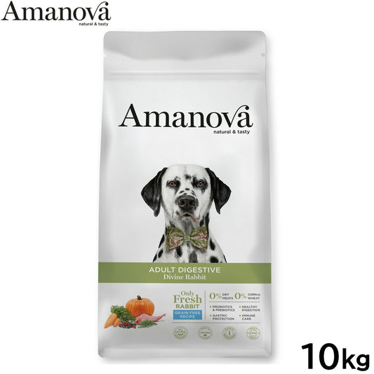 アマノバ Amanova ドッグフード アダルト ダイジェスティブ ディバイン ラビット ドライフード 成犬用 中粒 10kg