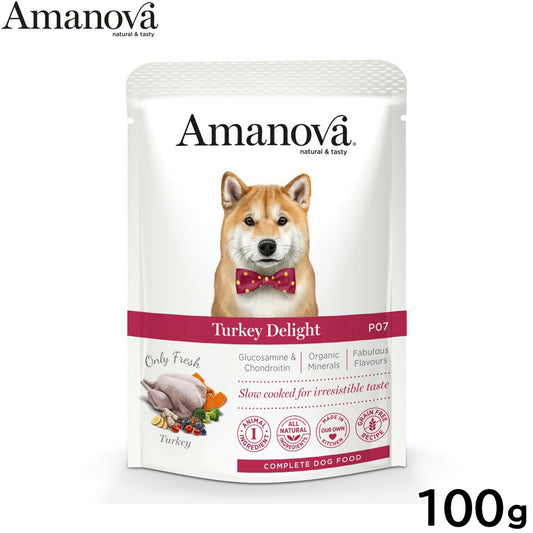 アマノバ Amanova ドッグフード パウチ アダルト ターキー デライト ウェットフード 成犬用 100g