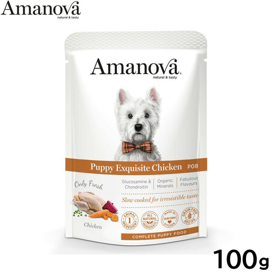 アマノバ Amanova ドッグフード パウチ パピー エクスクイジット チキン ウェットフード 子犬用 100g
