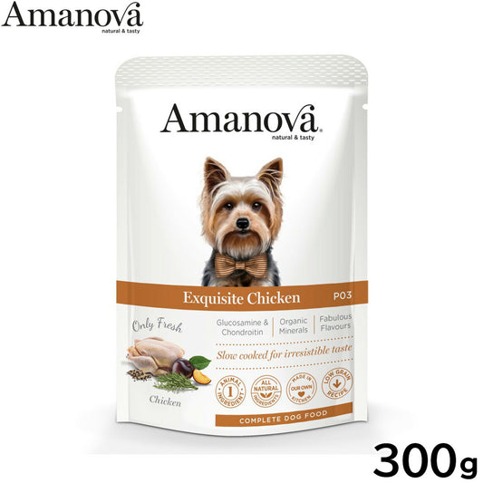 アマノバ Amanova ドッグフード パウチ アダルト エクスクイジット チキン ウェットフード 成犬用 300g