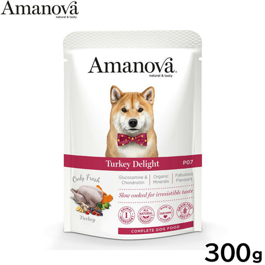 アマノバ Amanova ドッグフード パウチ アダルト ターキー デライト ウェットフード 成犬用 300g