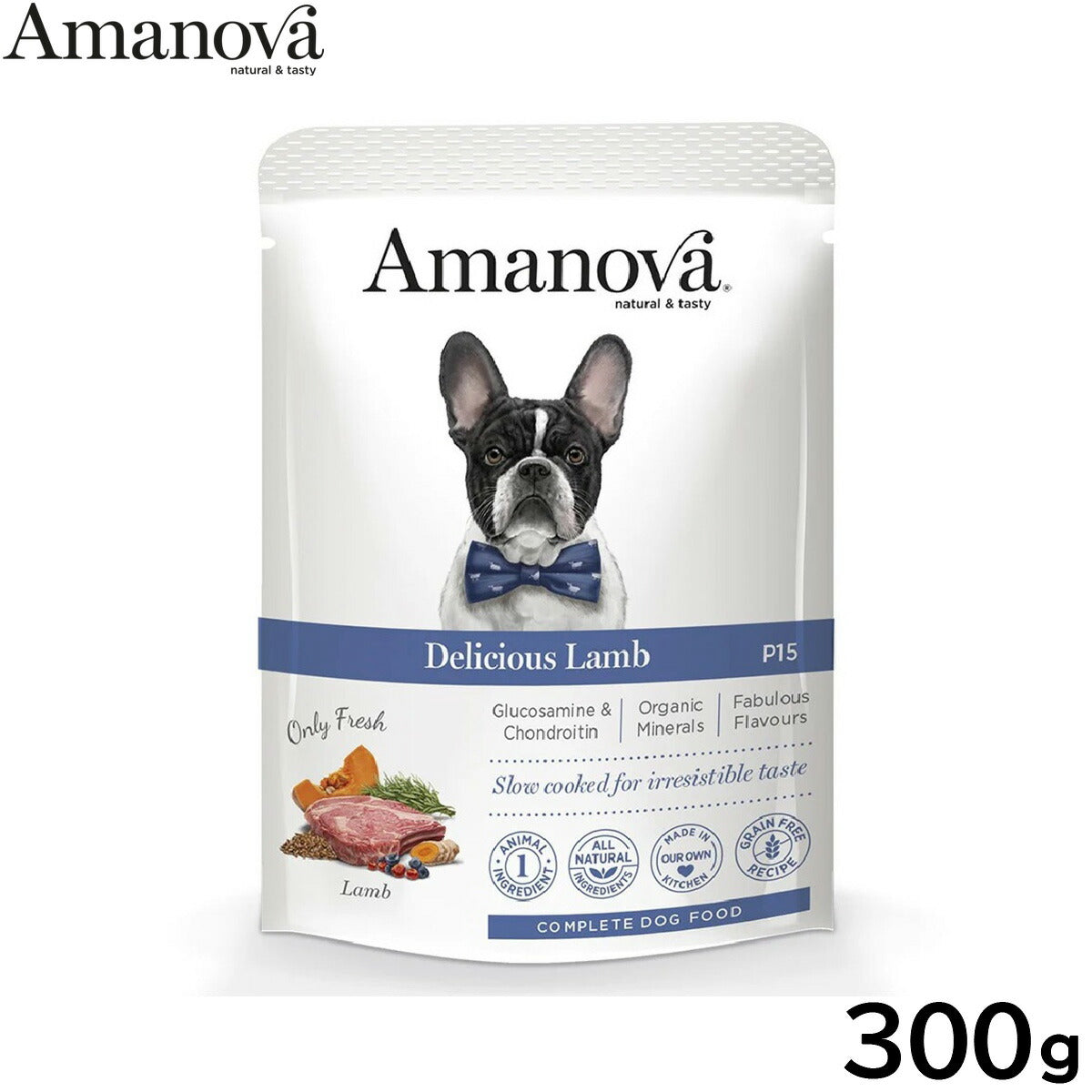 アマノバ Amanova ドッグフード パウチ アダルト デリシャス ラム ウェットフード 成犬用 300g