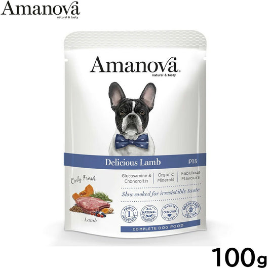 アマノバ Amanova ドッグフード パウチ アダルト デリシャス ラム ウェットフード 成犬用 100g