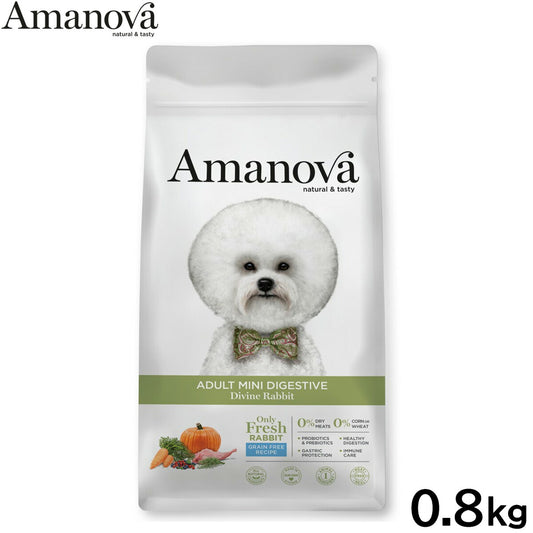 アマノバ Amanova ドッグフード アダルト ミニ ダイジェスティブ ディバイン ラビット ドライフード 成犬用 小粒 0.8kg