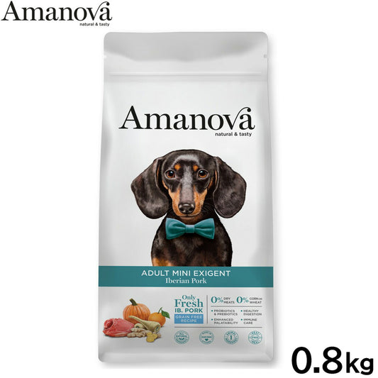 アマノバ Amanova ドッグフード アダルト ミニ エクシジェント イベリアン ポーク ドライフード 成犬用 小粒 0.8kg