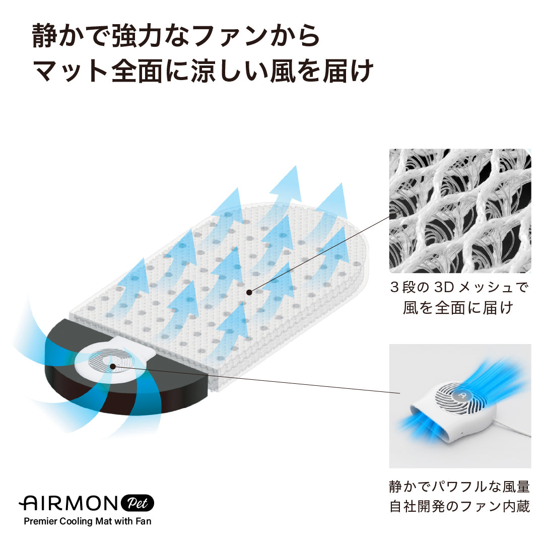 エアモンペット AIRMON Pet ペットカート用送風型クールマット S クリームアイボリー