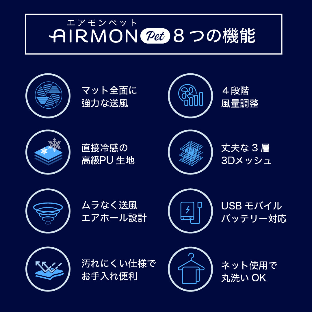エアモンペット AIRMON Pet ペットカート用送風型クールマット S クリームアイボリー