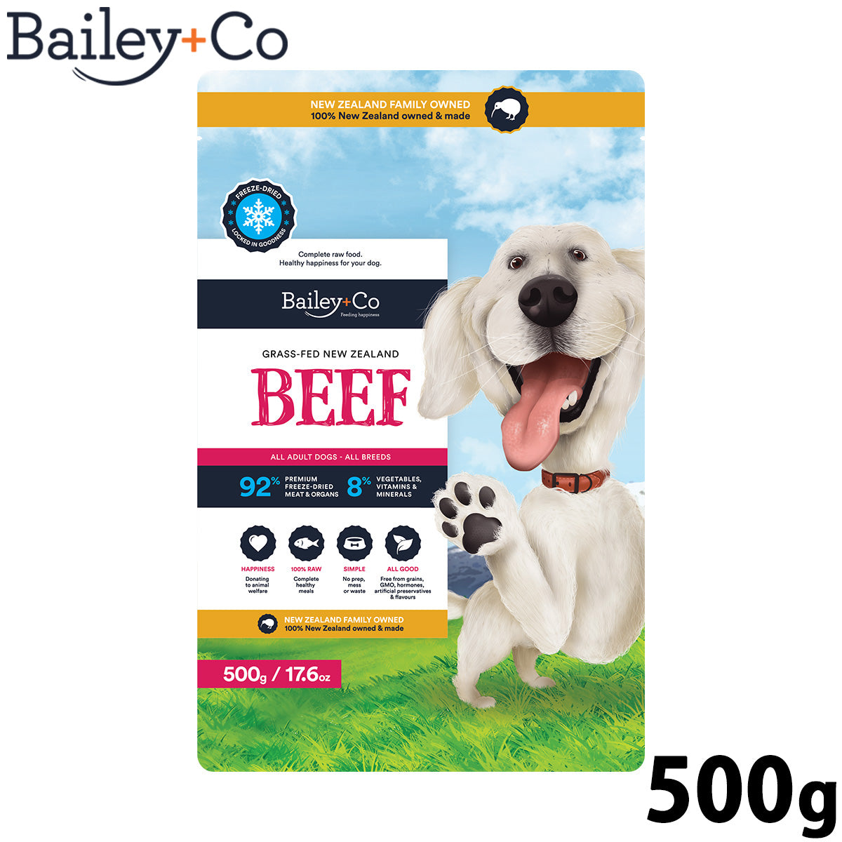 ベイリーコー Bailey＋Co ドッグフード フリーズドライ コンプリート ビーフ 500g