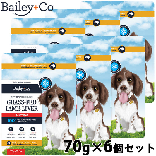 ベイリーコー Bailey＋Co ドッグトリーツ フリーズドライ 牧草飼育ラムレバー 70g×6個セット