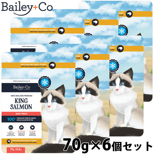 ベイリーコー Bailey+Co キャットトリーツ フリーズドライ キングサーモン 70g×6個セット