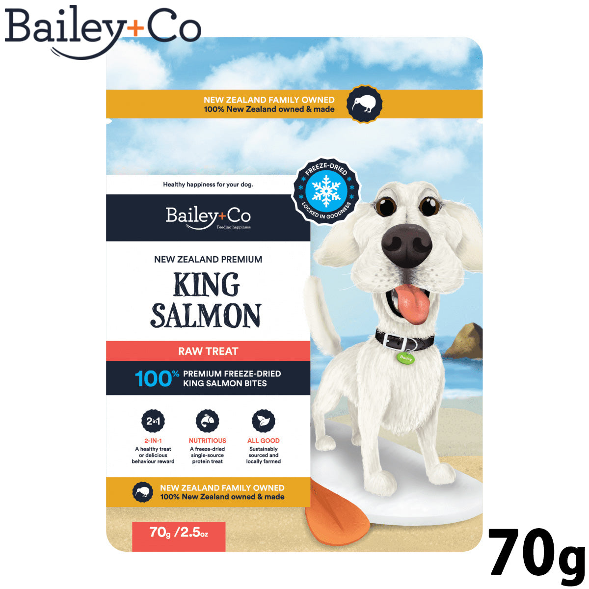 ベイリーコー Bailey＋Co ドッグトリーツ フリーズドライ キングサーモン 70g