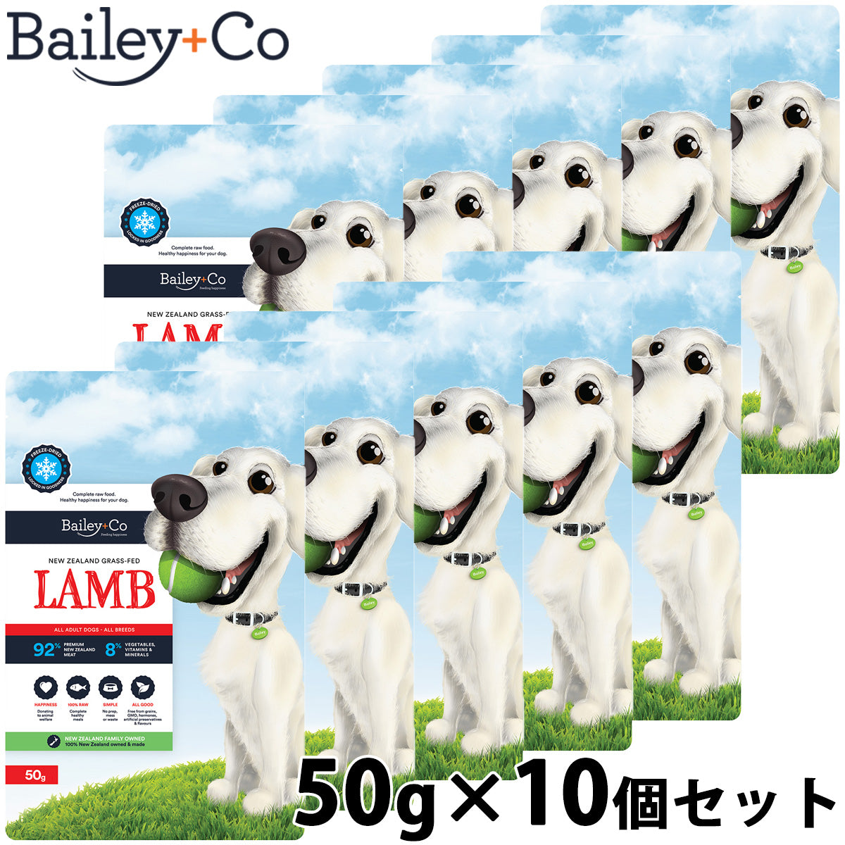 ベイリーコー Bailey＋Co ドッグフード フリーズドライ コンプリート ラム 50g×10個セット