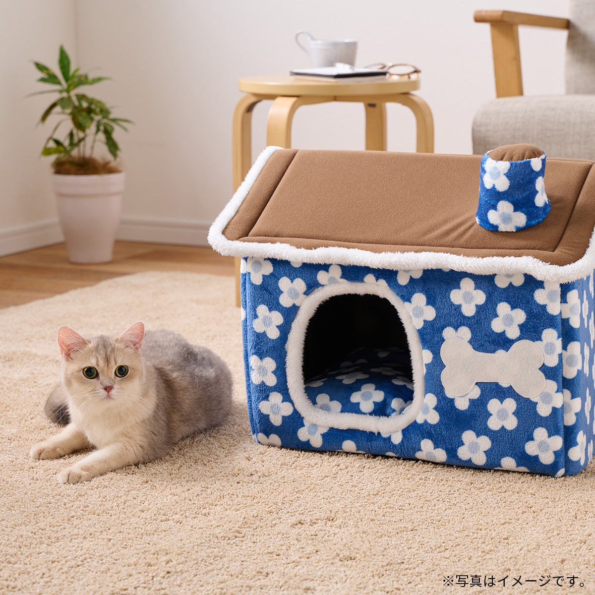 ボンビアルコン もこもこハウス リーフブラウン【送料無料】 ハウスベッド 暖か 2024冬 新作