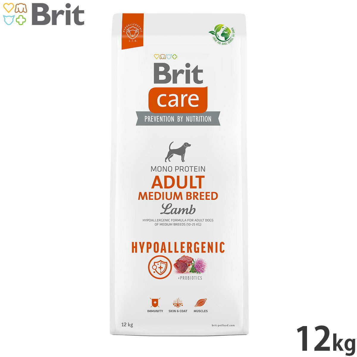 ブリットケア Brit Care ドッグフード ラム＆ライス アダルト M 12kg 成犬用 中粒 無添加