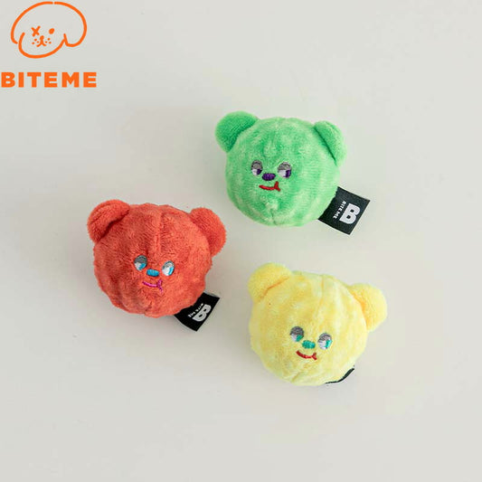 バイトミー BITE ME くまキャンディーボールおもちゃ 3個入(緑、赤、黄色:各1個)
