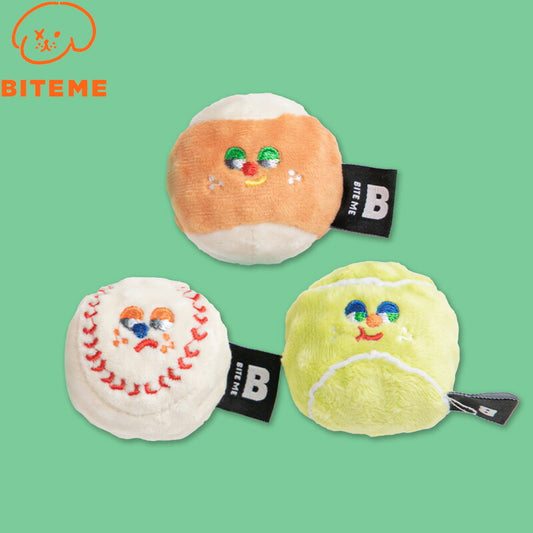 バイトミー BITE ME ミニスポーツボールおもちゃセット 3個入(ビリヤードのボール、野球ボール、テニスボール:各1個)