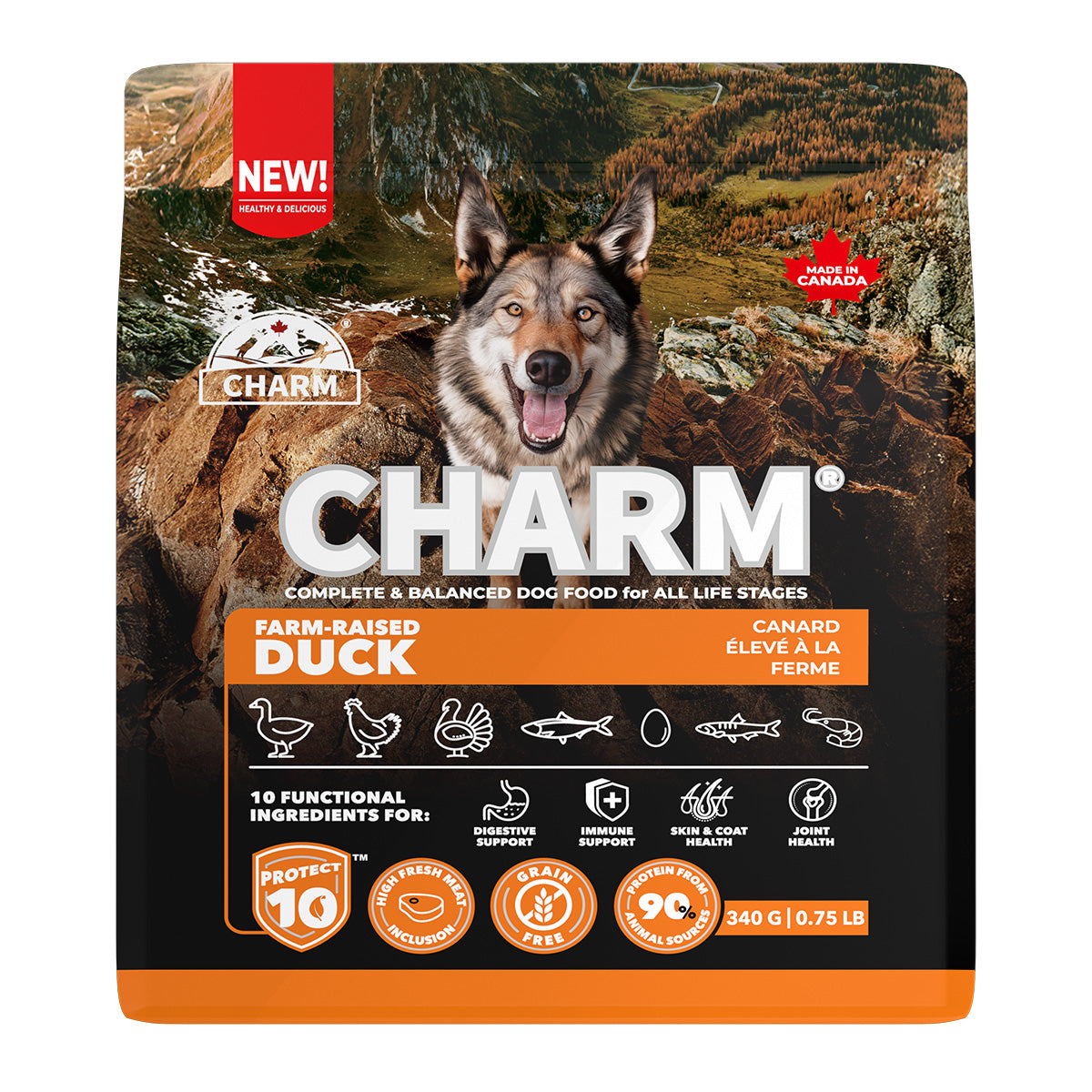チャーム CHARM ファームレイズドダック ドッグフード グレインフリー 340g×30個
