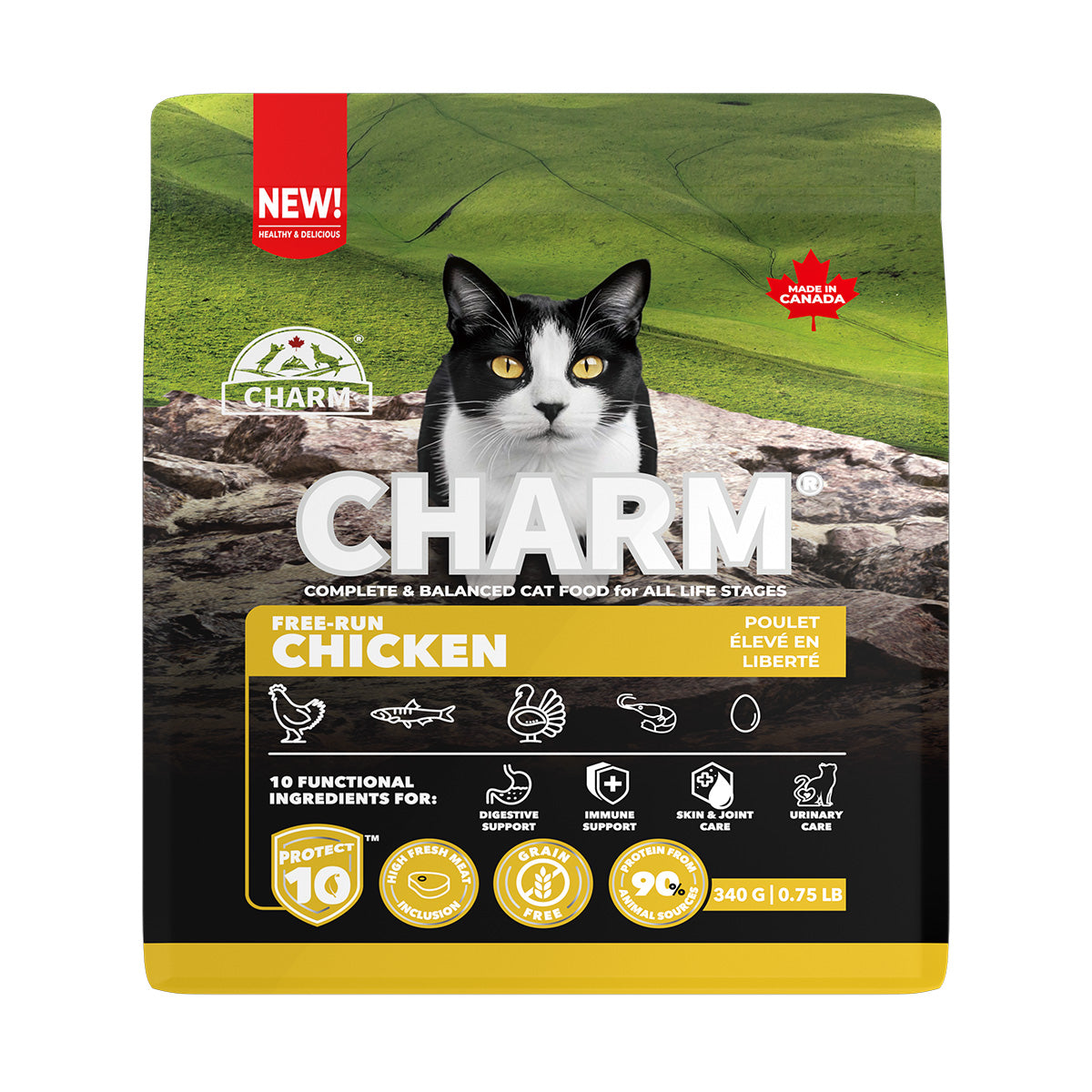 チャーム CHARM フリーランチキン キャットフード グレインフリー 340g