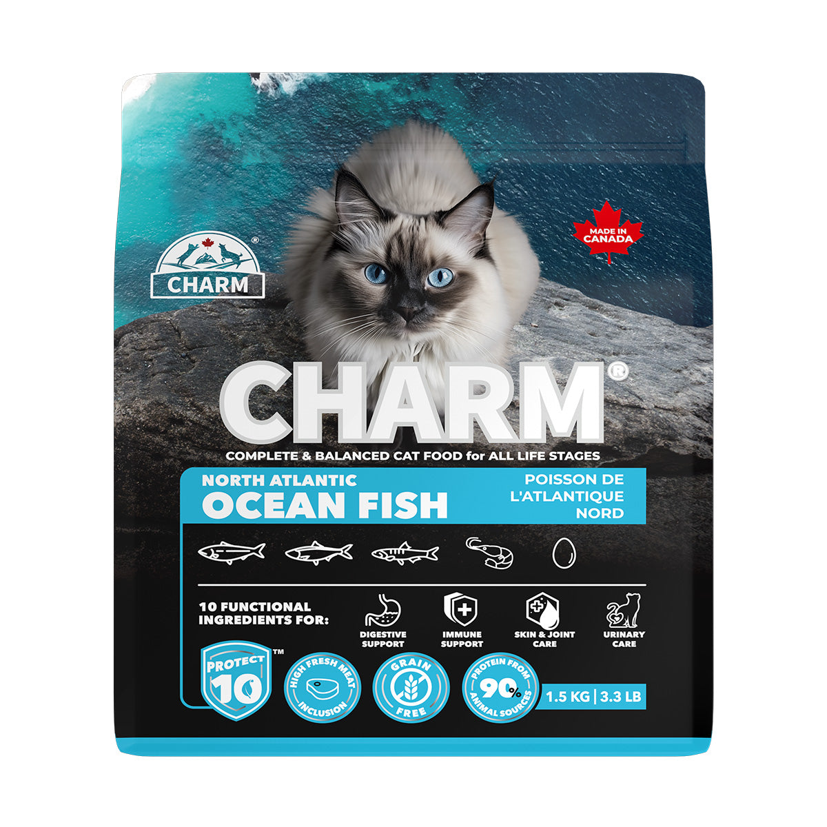 チャーム CHARM ノース アトランティック オーシャン フィッシュ キャットフード グレインフリー 1.5kg×8個