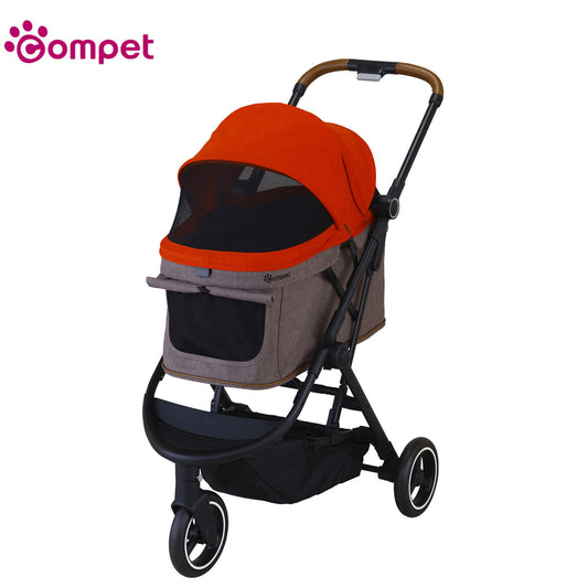 コムペット ペットカート ルルテイル キラウエアレッド×グレージュ